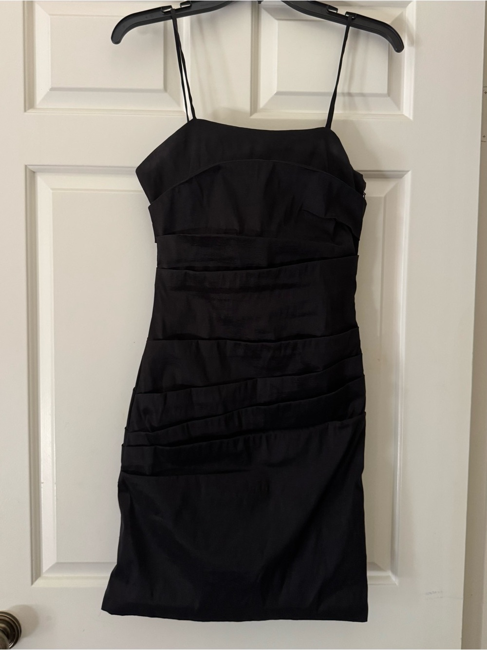 Bardot Black Coco Satin Spaghetti Strap Mini Dress